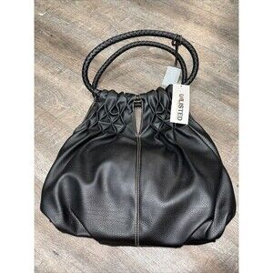 Unlisted Hobo Bag Handbag Purse Black Lined Double Straps Streetsmart NEW PU
